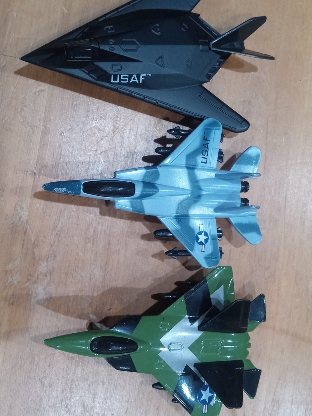 USAF Kids Toy Jet Set - Black, Blue, Green Military Play Planes